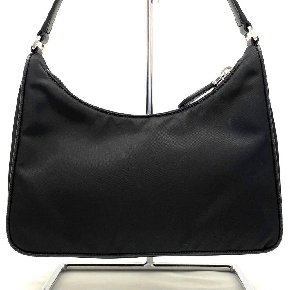 Prada Tessuto Triangle Plate Accessory Pouch Black - Picture 3 of 12